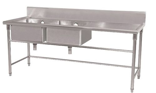 产品供应 钢具产品 > 不锈钢双星盆台 双眼水池水槽 厨房设备 结构:上